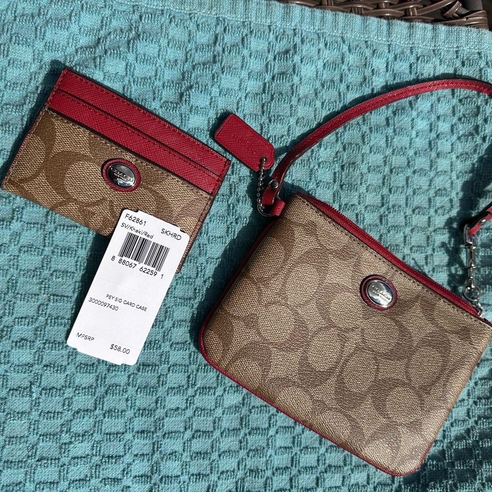 Coach Wristlet and Credit Card Case set